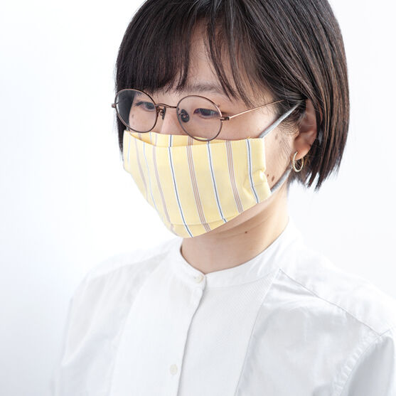 DELFONICS「【DELFONICSオリジナル】マスク ストライプ」|その他|ライトイエロー