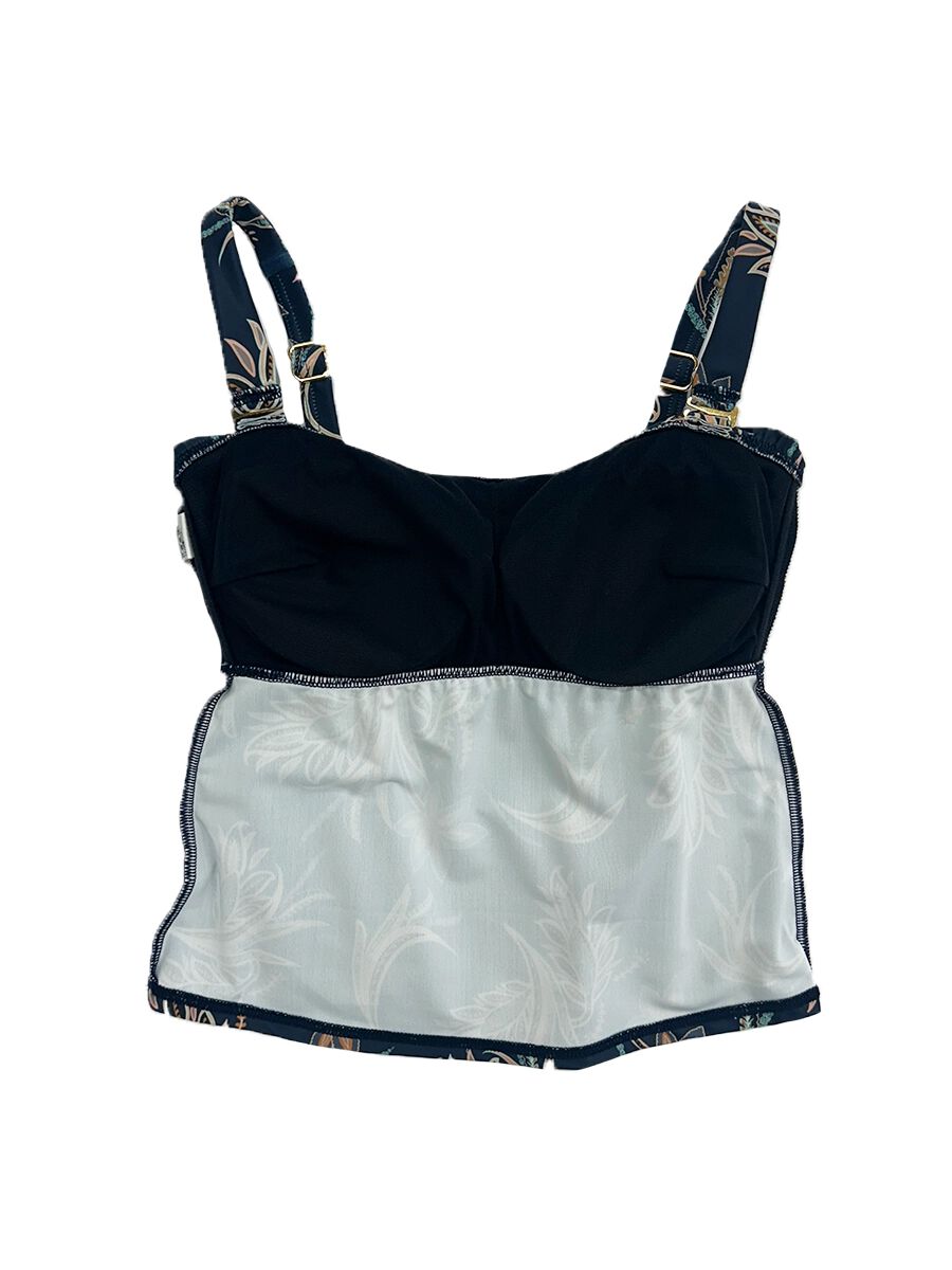 Riberce「【大人水着】オリエンタルフラワー柄ロングフレアバンドゥビキニ」|ビキニ|