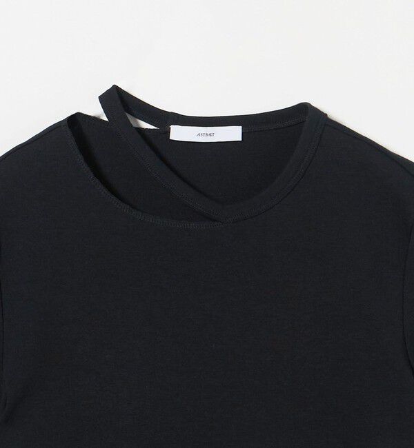 ASTRAET「＜ASTRAET＞フライス エリソデスリット クルーネックTシャツ」|Tシャツ・カットソー|