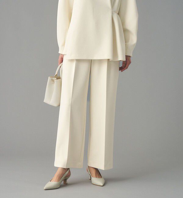 UNITED ARROWS「SPONGY タック ワイドパンツ」|スラックス|