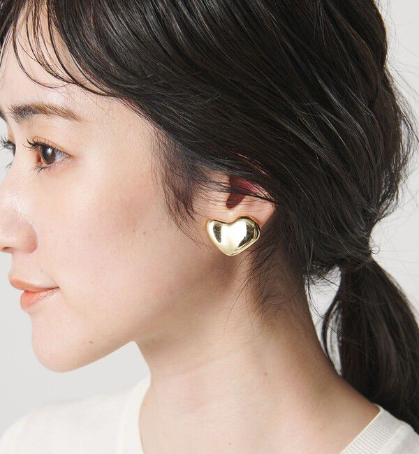 UNITED ARROWS「デフォームドハート イヤリング」|イヤリング|GOLD