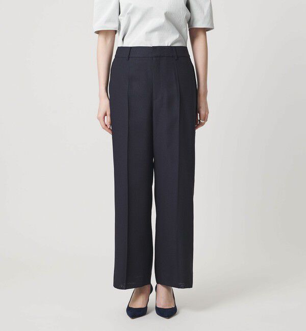 UNITED ARROWS「レース コンビ ストレートパンツ」|スラックス|