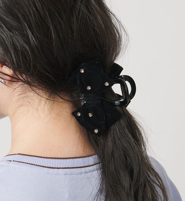 UNITED ARROWS「ビジューリボン ヘアクリップ」|その他|BLACK