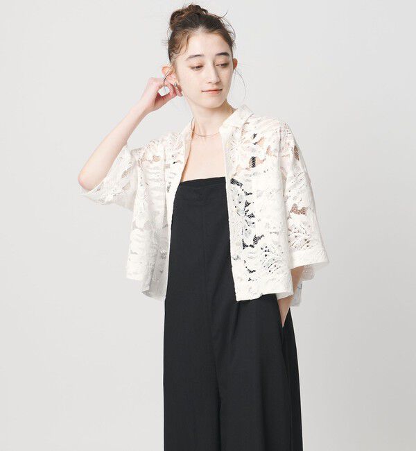 UNITED ARROWS「＜SACRA＞レース シャツブラウス」|シャツ・ブラウス|OFF WHITE