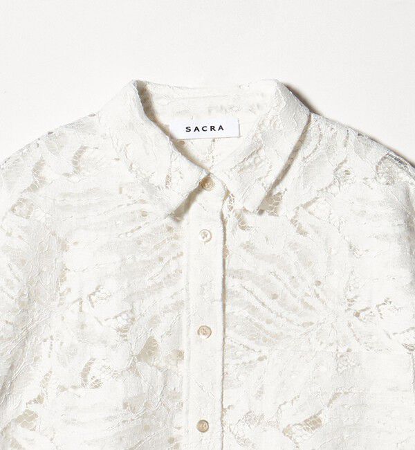 UNITED ARROWS「＜SACRA＞レース シャツブラウス」|シャツ・ブラウス|