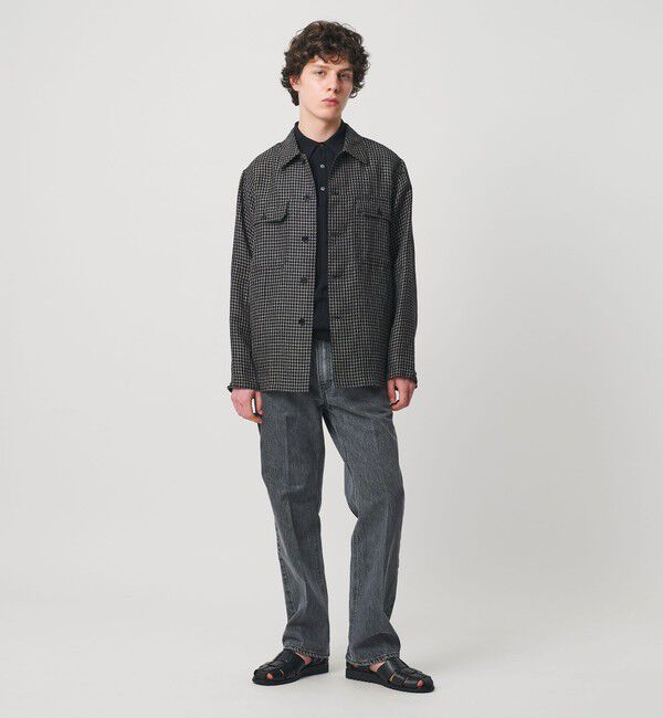 UNITED ARROWS「リネン/ナイロン チェック ユーティリティシャツ」|シャツ・ブラウス|