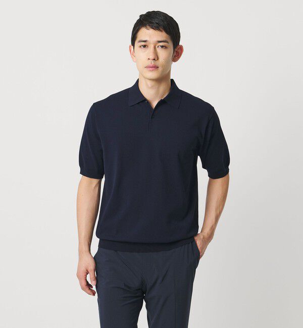 UNITED ARROWS「ショートスリーブ ニットポロシャツ UA COZY ウォッシャブル 抗菌防臭」|ポロシャツ|