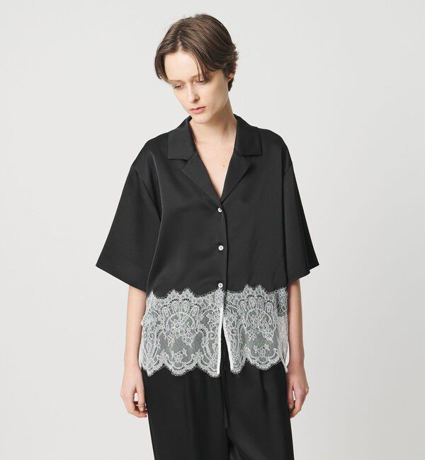 AEWEN MATOPH「＜AEWEN MATOPH＞サテンレース コンビブラウス」|シャツ・ブラウス|