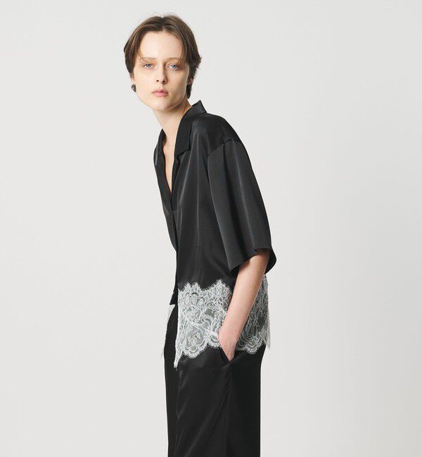 AEWEN MATOPH「＜AEWEN MATOPH＞サテンレース コンビブラウス」|シャツ・ブラウス|