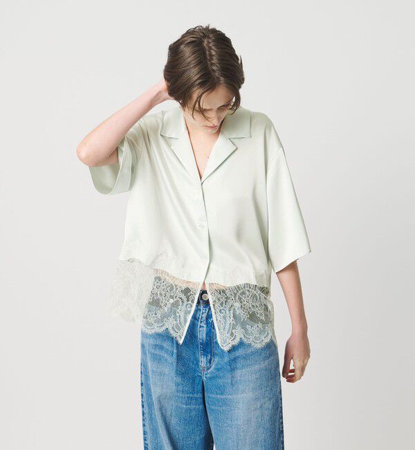 AEWEN MATOPH「＜AEWEN MATOPH＞サテンレース コンビブラウス」|シャツ・ブラウス|