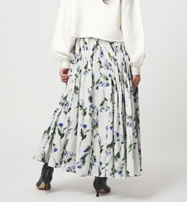 EMMEL REFINES「＜EMMEL REFINES＞EM フラワープリント シャーリング スカート」|スカート|