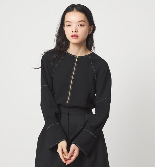 EMMEL REFINES「＜EMMEL REFINES＞EM ステッチ2WAY ジップ ブラウス」|シャツ・ブラウス|