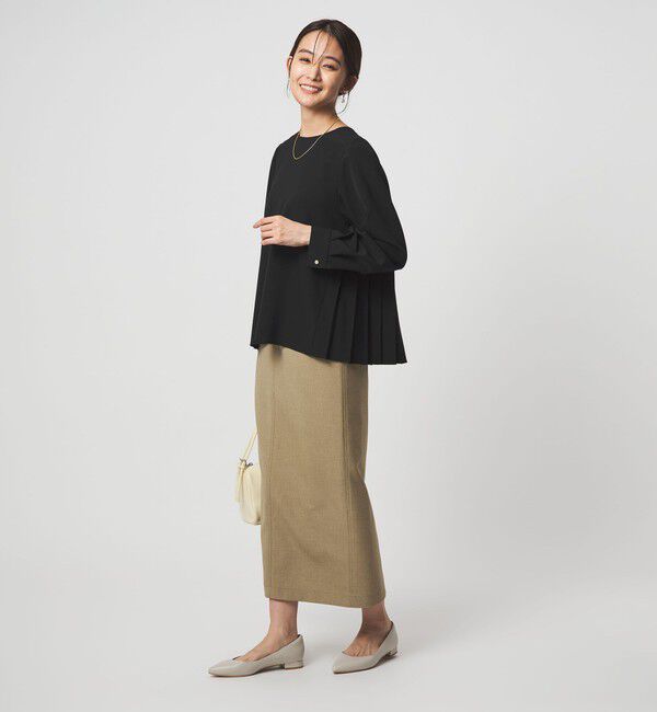 UNITED ARROWS green label relaxing「［size SHORTあり］パウドレ プリーツ ブラウス ウォッシャブル ストレッチ」|シャツ・ブラウス|