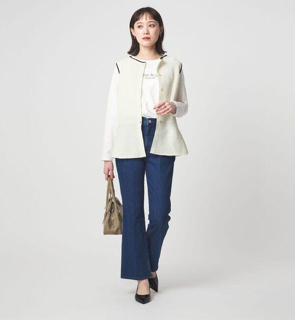 UNITED ARROWS green label relaxing「パイピング ペプラム ニット ジレ」|ベスト・ジレ|