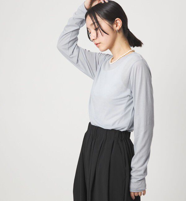 UNITED ARROWS green label relaxing「【WEB限定】＜at ease＞シアー テンジク ロングスリーブ カットソー」|Tシャツ・カットソー|