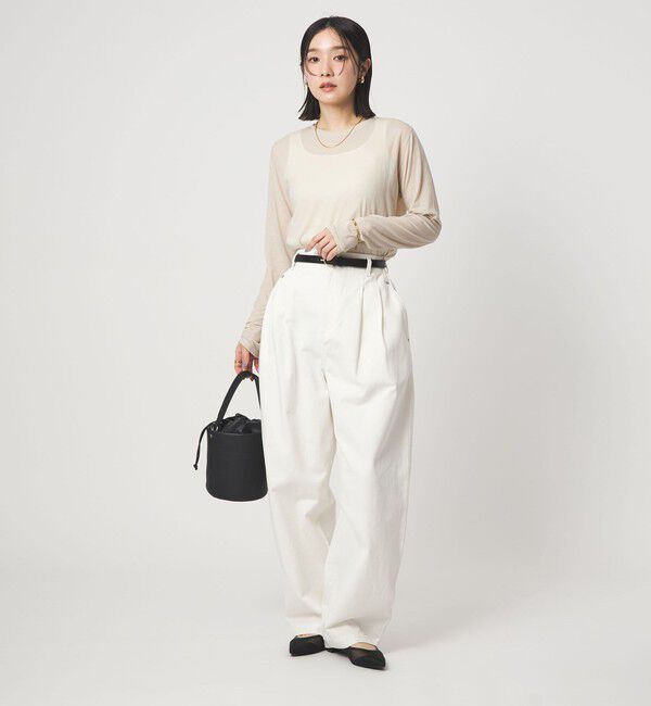 UNITED ARROWS green label relaxing「【WEB限定】＜at ease＞シアー テンジク ロングスリーブ カットソー」|Tシャツ・カットソー|