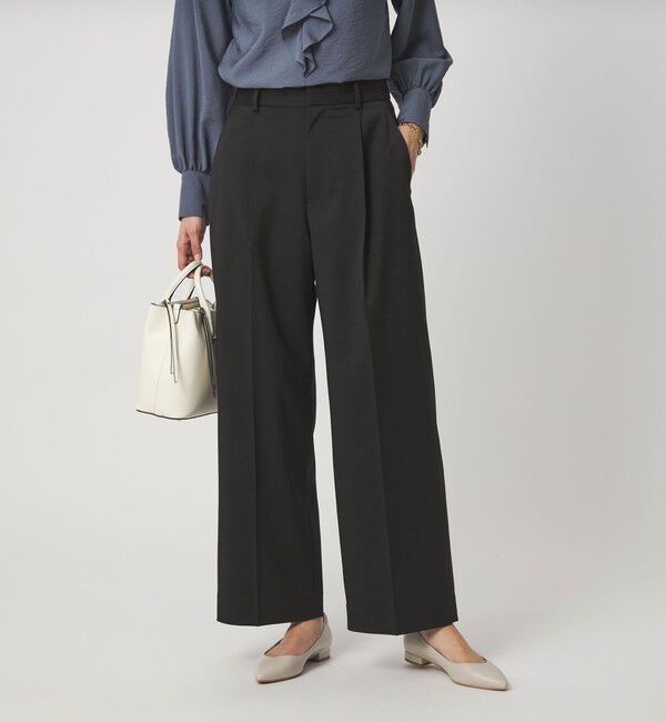 UNITED ARROWS green label relaxing「［size SHORT/TALLあり］Daily Chic カバー ワイド パンツ」|スラックス|BLACK