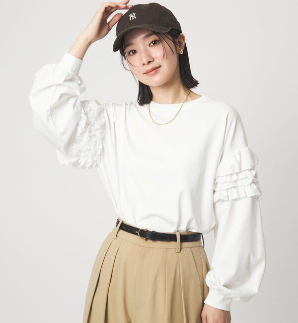 UNITED ARROWS green label relaxing「【WEB限定】＜at ease＞袖フリル プルオーバー カットソー」|Tシャツ・カットソー|