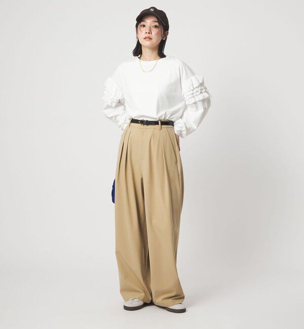 UNITED ARROWS green label relaxing「【WEB限定】＜at ease＞袖フリル プルオーバー カットソー」|Tシャツ・カットソー|