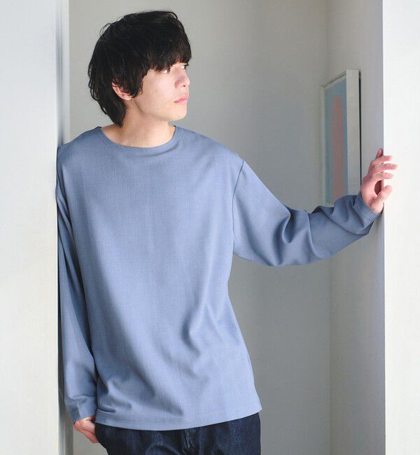 UNITED ARROWS green label relaxing「KIVANC ノーカラー 長袖 Tシャツ」|Tシャツ・カットソー|LT.BLUE