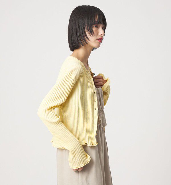 EMMEL REFINES「＜EMMEL REFINES＞EM HW リブボタン ウェーブヘム カーディガン」|カーディガン|