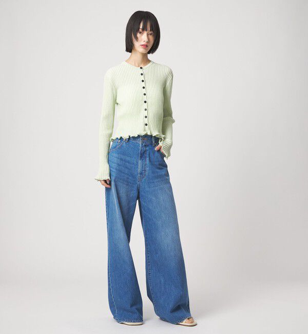 EMMEL REFINES「＜EMMEL REFINES＞EM HW リブボタン ウェーブヘム カーディガン」|カーディガン|