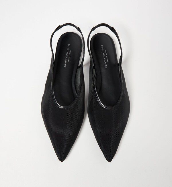 UNITED ARROWS green label relaxing「ポインテッド チュール スリングバックシューズ / サンダル / パンプス」|スニーカー|BLACK