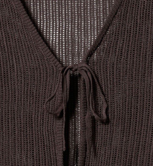 UNITED ARROWS green label relaxing「メッシュ リボン Vネック カーディガン」|カーディガン|