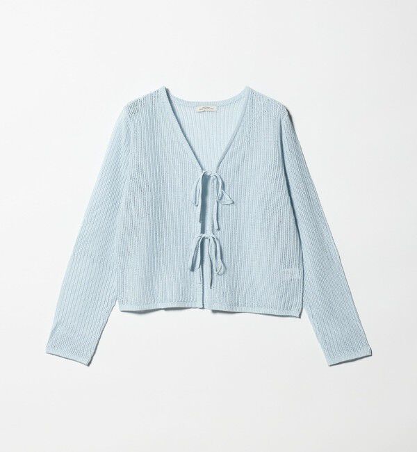 UNITED ARROWS green label relaxing「メッシュ リボン Vネック カーディガン」|カーディガン|
