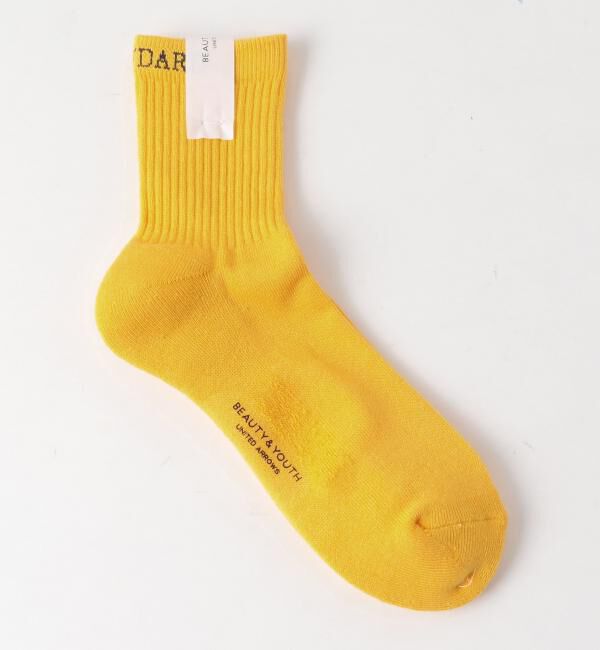BEAUTY&YOUTH UNITED ARROWS「BY ソリッド カラー クォーター ソックス」|ソックス|YELLOW
