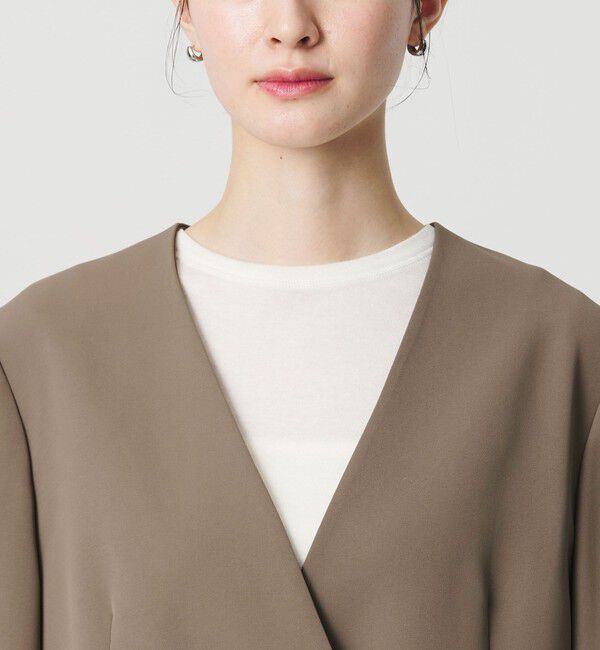 BEAUTY&YOUTH UNITED ARROWS「【WEB限定 Wardrobe DAILY MINIMAL】ダブルクロス カラーレスジャケット ウォッシャブル」|ノーカラージャケット|