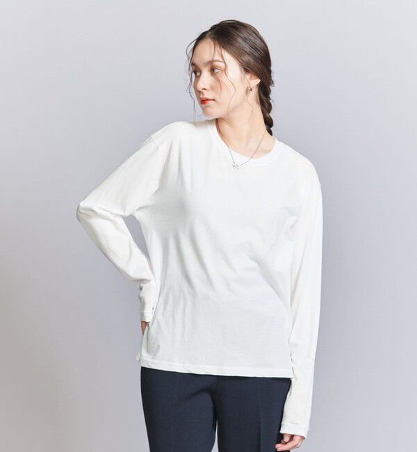 BEAUTY&YOUTH UNITED ARROWS「コットン ルーズ ロングスリーブ Tシャツ」|Tシャツ・カットソー|WHITE