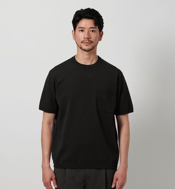 BEAUTY&YOUTH UNITED ARROWS「【WEB限定 WARDROBE SMART】マシーンウォッシュ 1ポケット ニット Tシャツ【抗菌防臭】」|Tシャツ・カットソー|