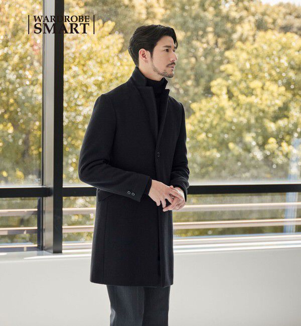 BEAUTY&YOUTH UNITED ARROWS「【WEB限定 WARDROBE SMART】PE メルトン チェスターコート」|チェスターコート|BLACK