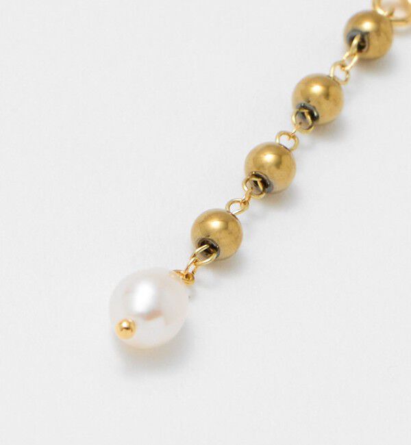 BEAUTY&YOUTH UNITED ARROWS「＜Causerie＞ストーン&times;淡水パール ライン イヤリング 」|イヤリング|