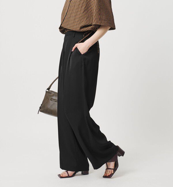 BEAUTY&YOUTH UNITED ARROWS「ポリエステル ドレープ 2タック ワイドパンツ ウォッシャブル」|チノ|