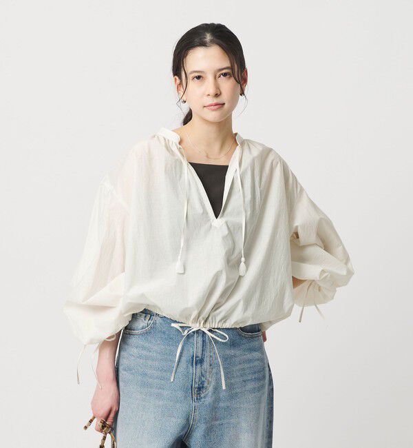BEAUTY&YOUTH UNITED ARROWS「コットンナイロン ボリューム スキッパー ブラウス」|シャツ・ブラウス|