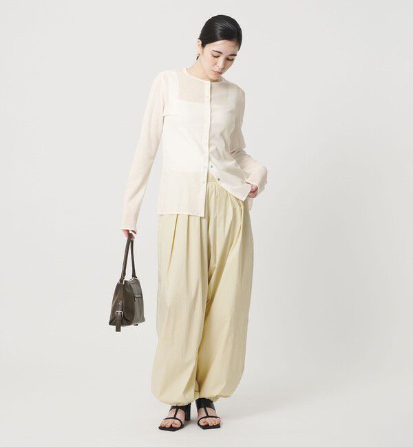 BEAUTY&YOUTH UNITED ARROWS「リングボタン チュール カーディガン ウォッシャブル 接触冷感」|カーディガン|