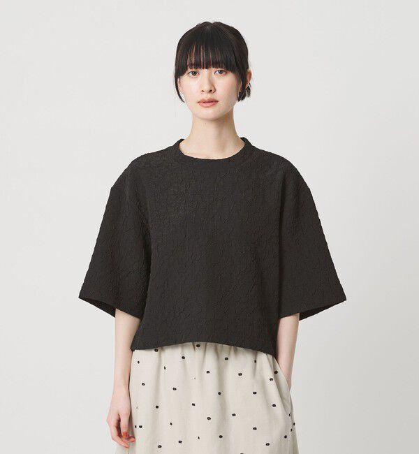 BEAUTY&YOUTH UNITED ARROWS「ジャガード クルーネック 6分袖 プルオーバー」|Tシャツ・カットソー|