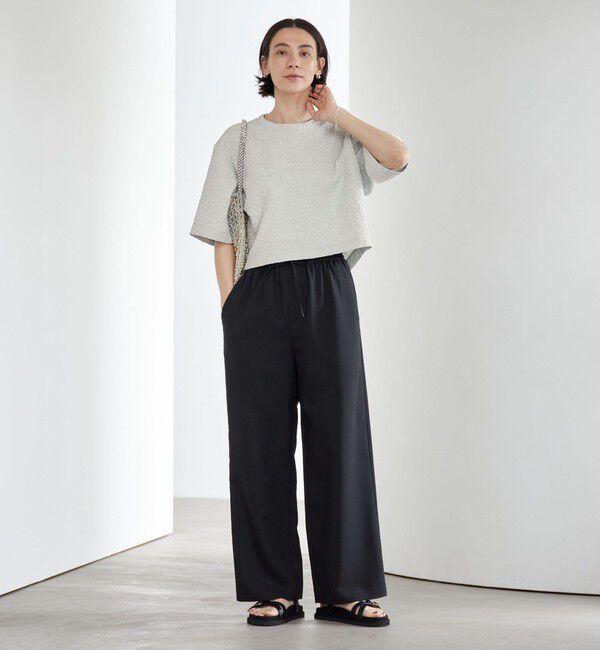 BEAUTY&YOUTH UNITED ARROWS「ジャガード クルーネック 6分袖 プルオーバー」|Tシャツ・カットソー|