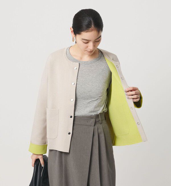 BEAUTY&YOUTH UNITED ARROWS「【WEB限定 Wardrobe DAILY MINIMAL】バイカラー スナップボタンカーディガン ウォッシャブル」|カーディガン|