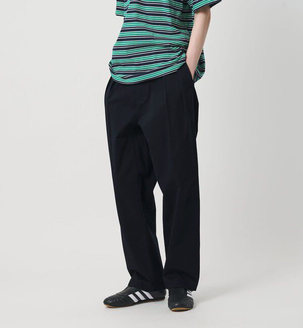 NICE WEATHER「＜NICE WEATHER＞タック テーパード チノパンツ」|チノ|NAVY