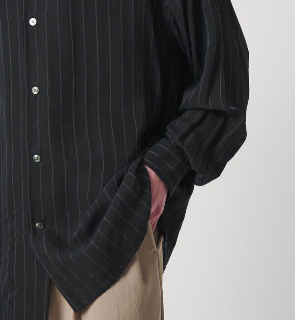 MONKEY TIME「フィブリル キュプラ ストライプ シャツ」|シャツ・ブラウス|