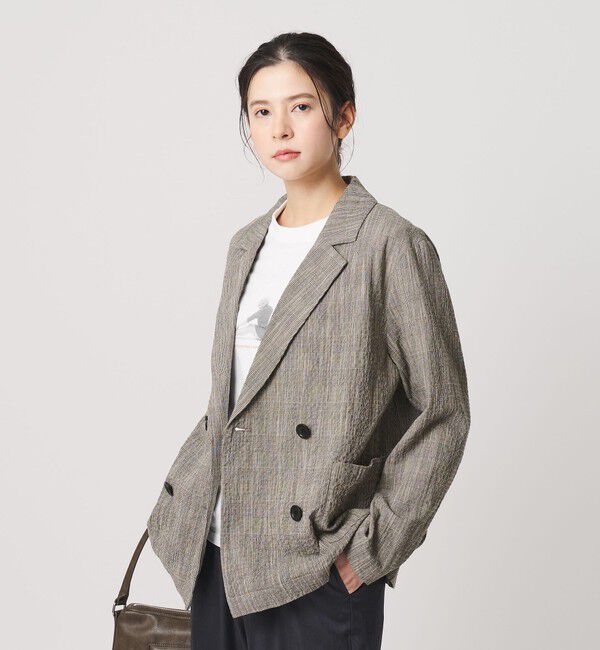 BEAUTY&YOUTH UNITED ARROWS「【WEB限定】グレンチェック ダブルジャケット ウォッシャブル」|テーラードジャケット|