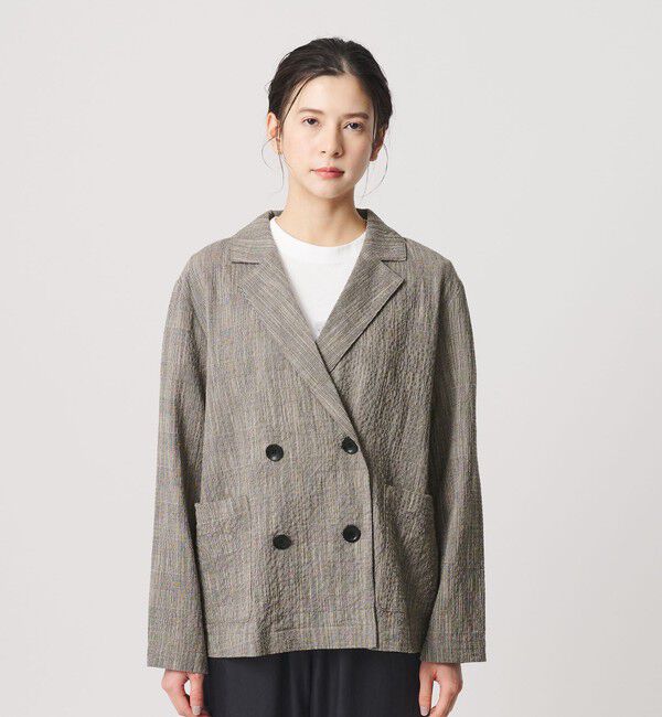 BEAUTY&YOUTH UNITED ARROWS「【WEB限定】グレンチェック ダブルジャケット ウォッシャブル」|テーラードジャケット|