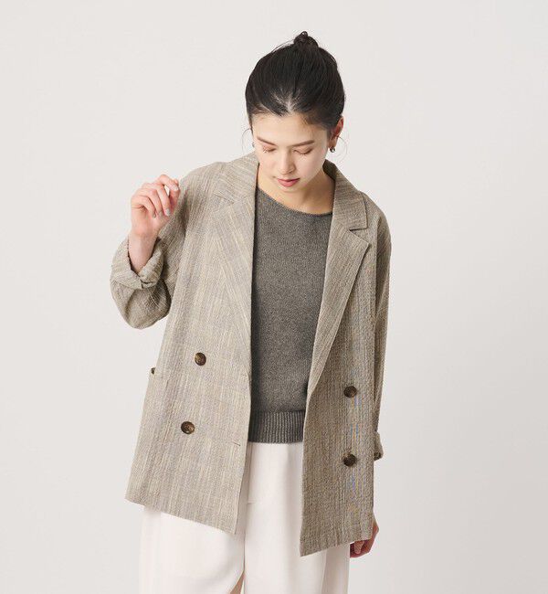 BEAUTY&YOUTH UNITED ARROWS「【WEB限定】グレンチェック ダブルジャケット ウォッシャブル」|テーラードジャケット|