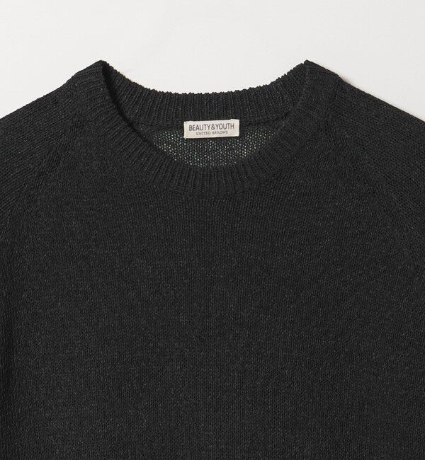 BEAUTY&YOUTH UNITED ARROWS「ペーパーヤーン サドルスリーブ クルーネック ニット」|ニット・セーター|