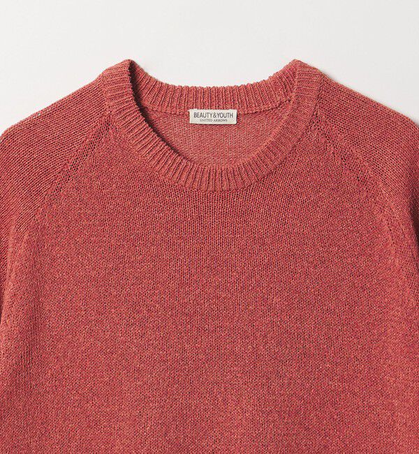 BEAUTY&YOUTH UNITED ARROWS「ペーパーヤーン サドルスリーブ クルーネック ニット」|ニット・セーター|