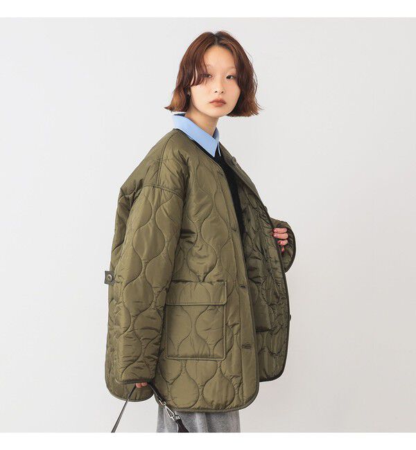 Ray BEAMS 「キルティング ノーカラー ブルゾン」|ブルゾン・スタジャン|