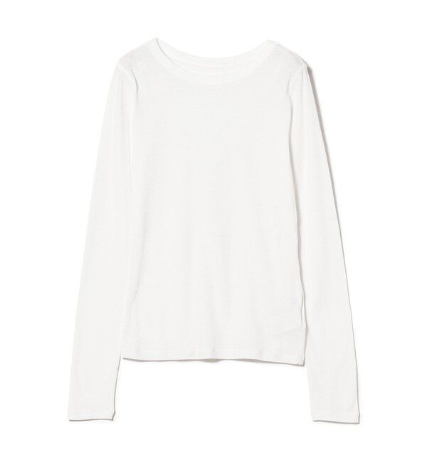 Ray BEAMS 「テレコ リブ クルーネック トップス」|Tシャツ・カットソー|WHITE
